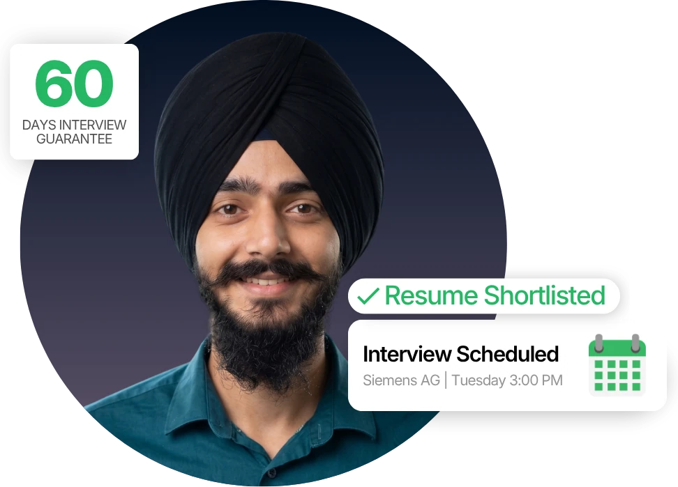 A client whose resume landed an interview at Siemens AG within 60 days